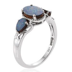 Australian Boulder Opal Sterling Ring (size 6)